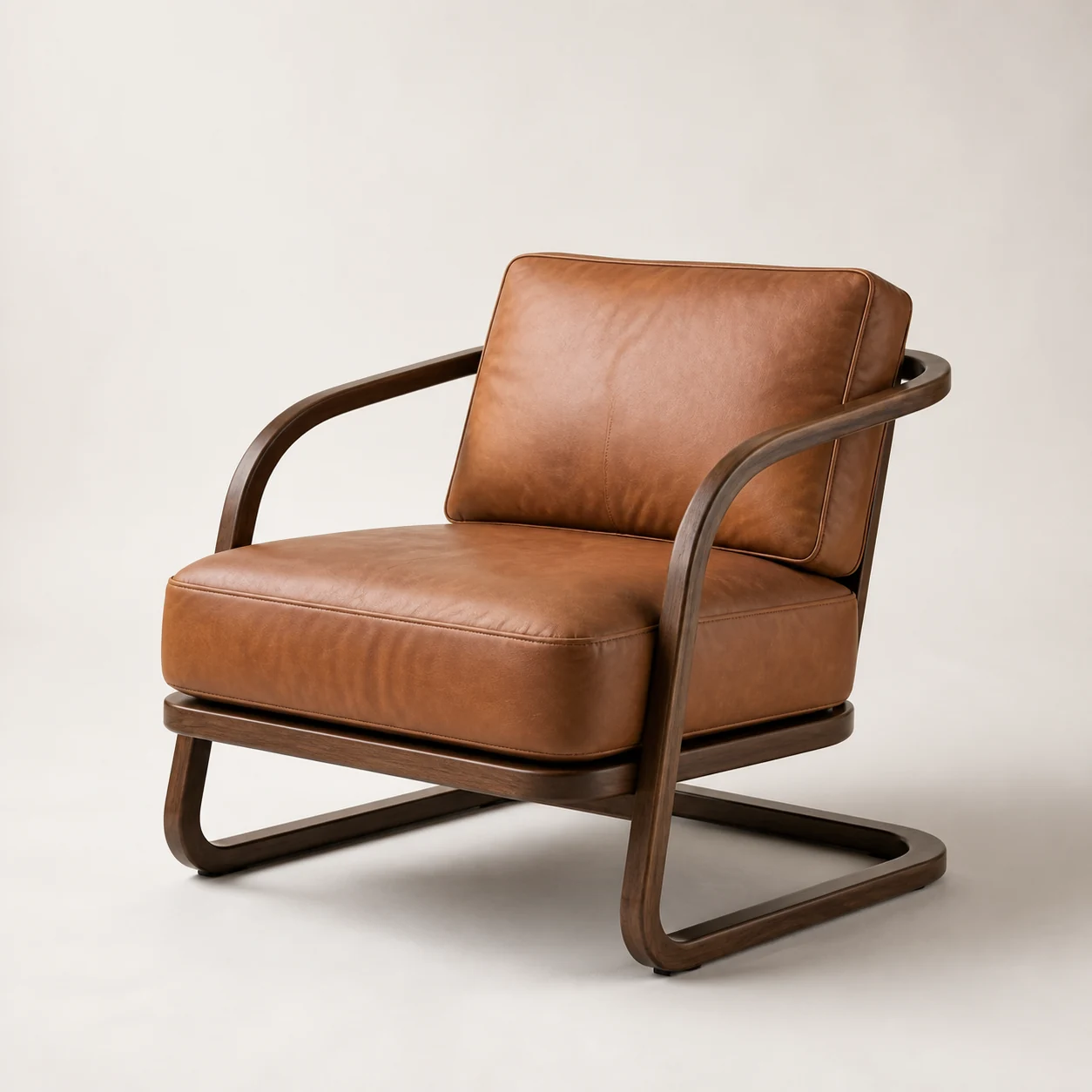 Walnut Cantilever Lounge Chair