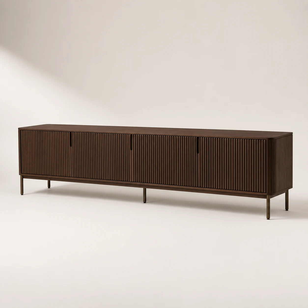 Fluted Walnut Media Console