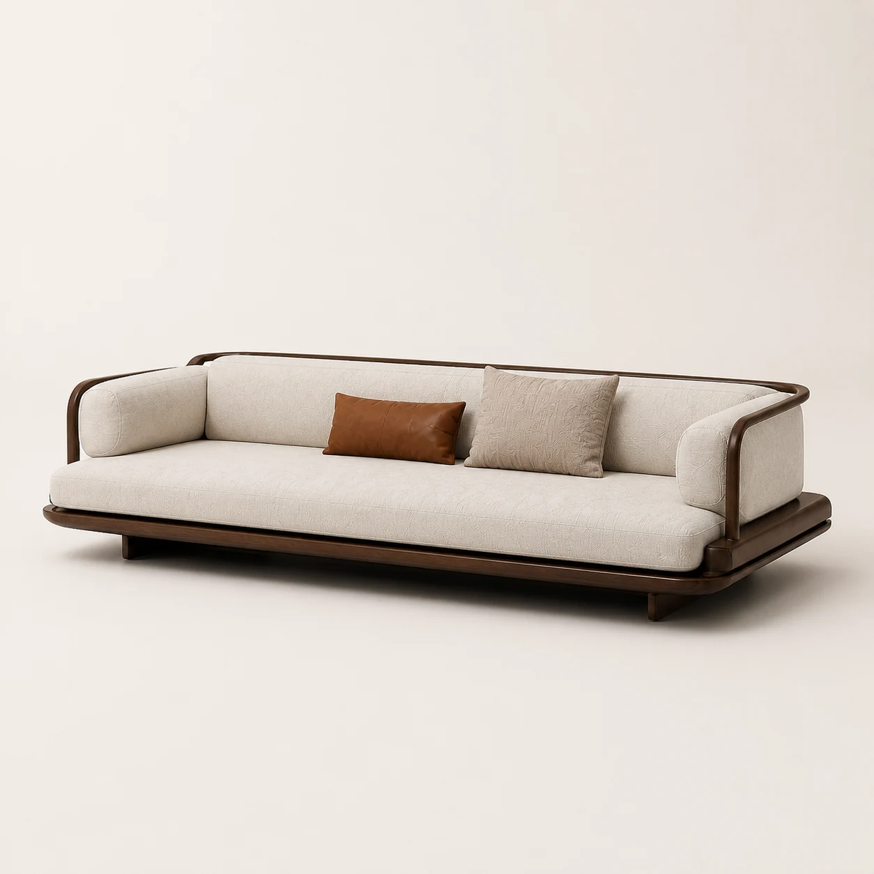 Walnut Three-seat Sofa