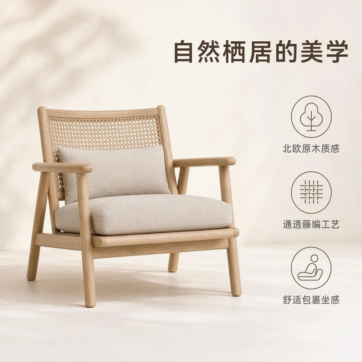 LOAFI NEST Cane-back Lounge Chair · Design highlights