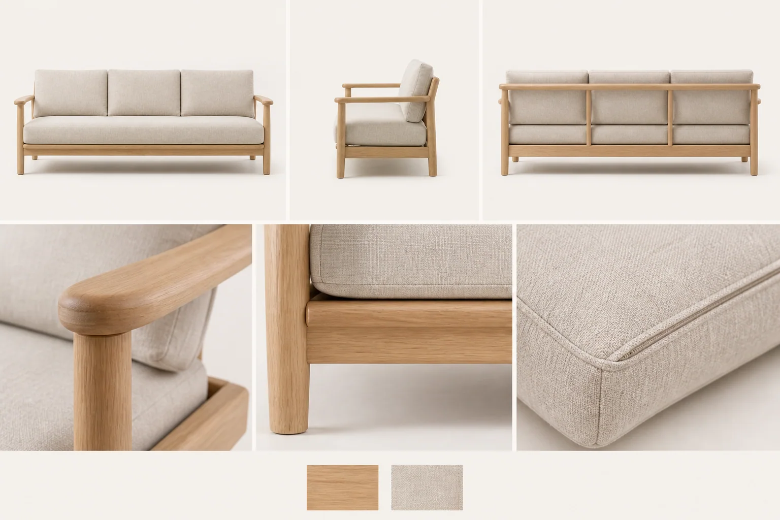 NEST Sofa 01 Design views, details and material direction