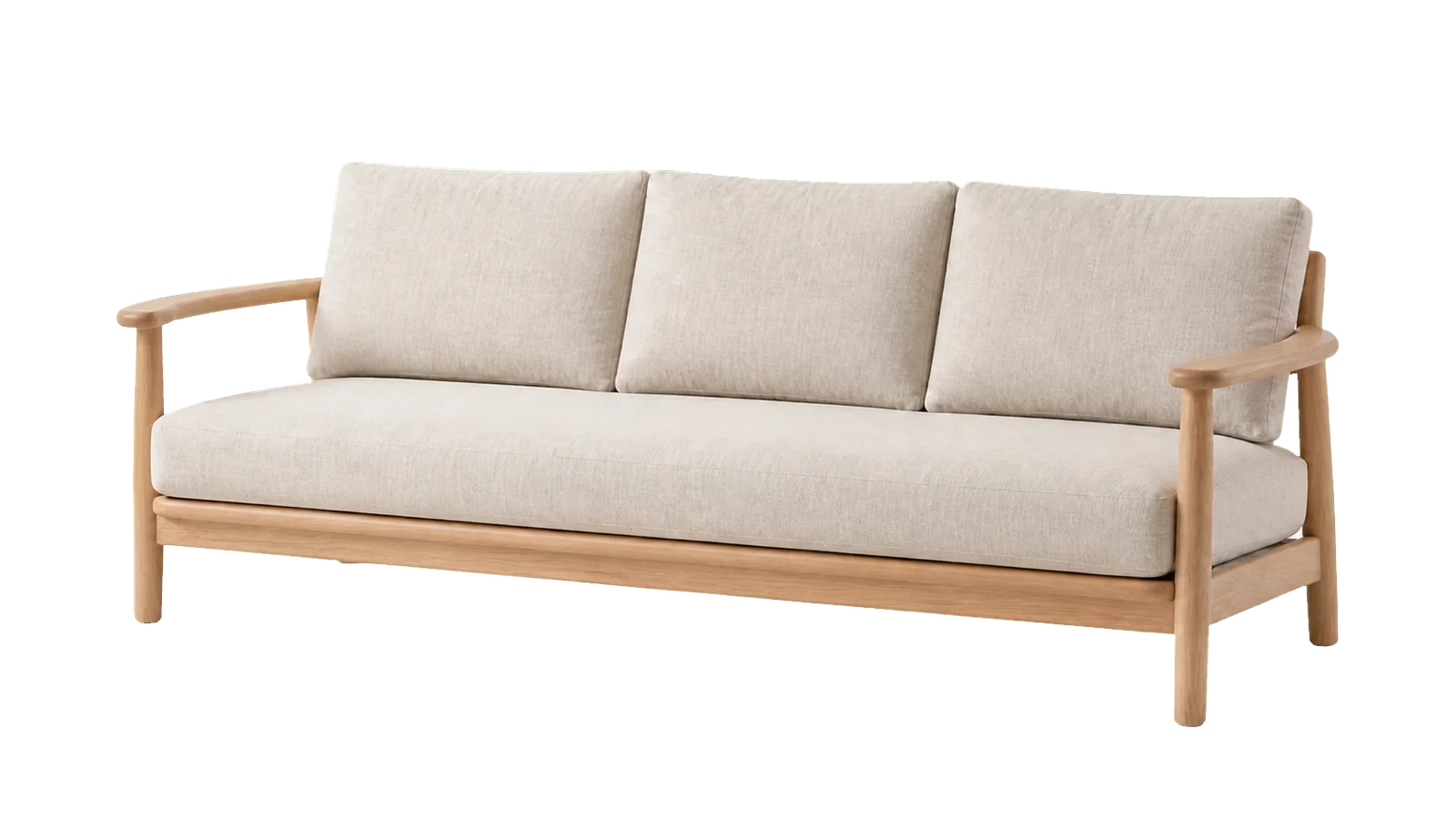 Three-seat Wood-frame Sofa