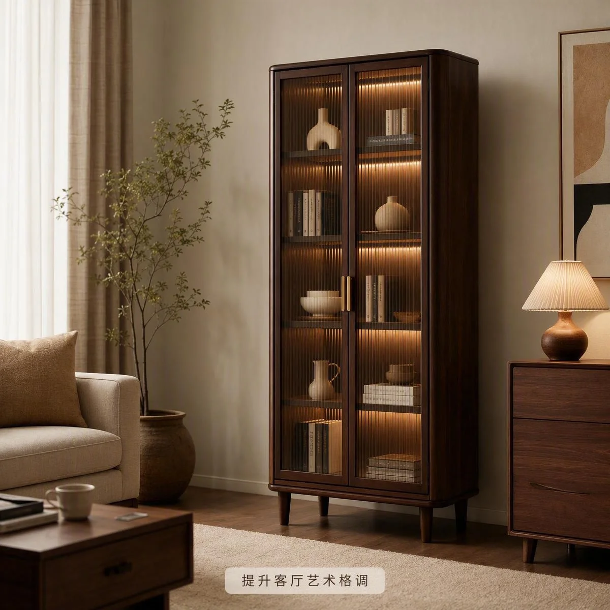LOAFI RIVE Reeded-glass Display Cabinet · Proportion & detail