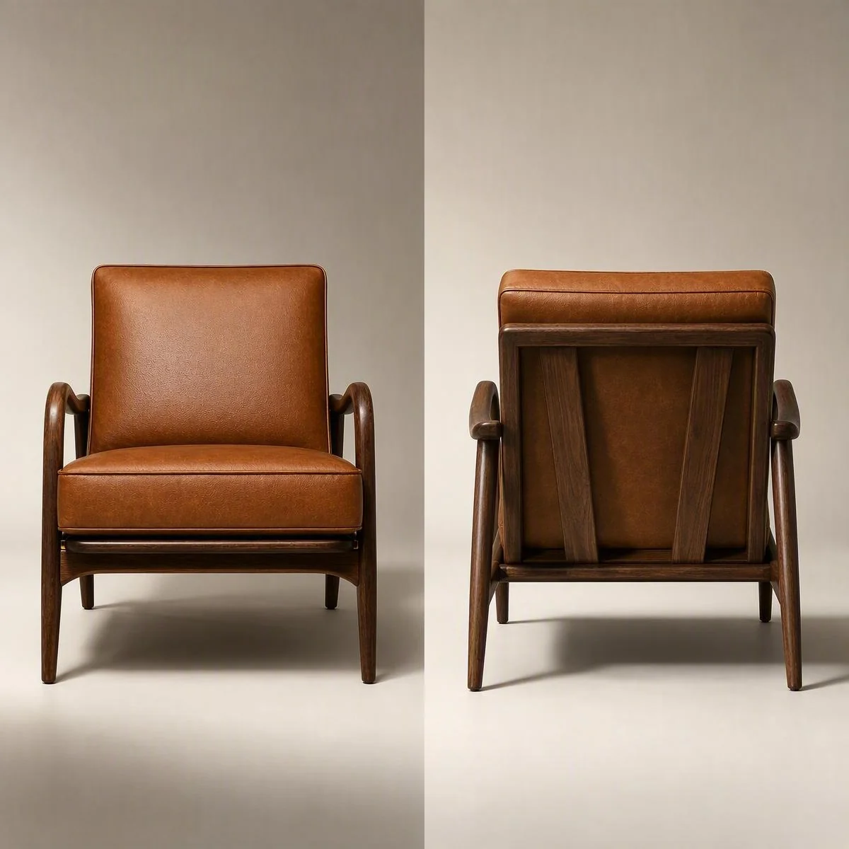 LOAFI RIVE Walnut & Leather Lounge Chair · Everyday living