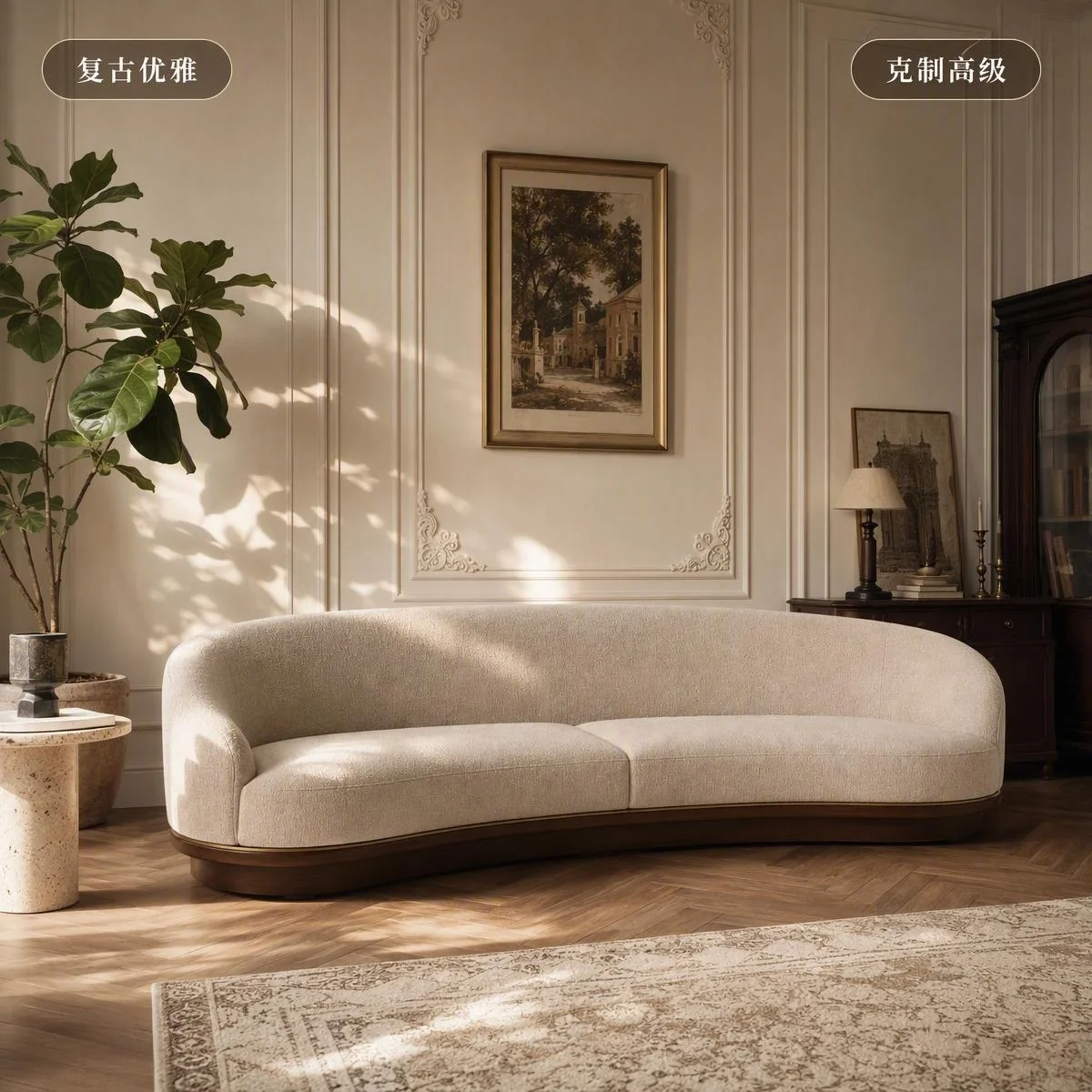 LOAFI RIVE Curved Three-seat Sofa · Room context