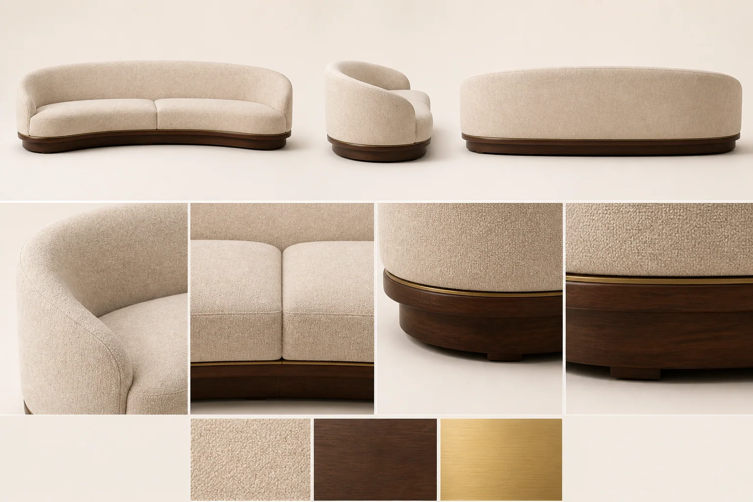 RIVE Sofa 01 Design views, details and material direction