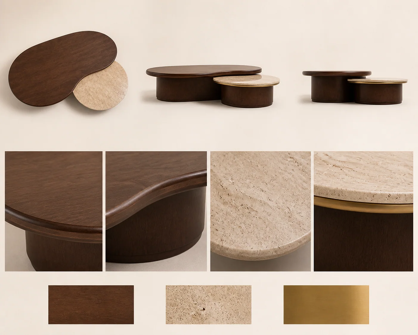 RIVE Table 01 Design views, details and material direction