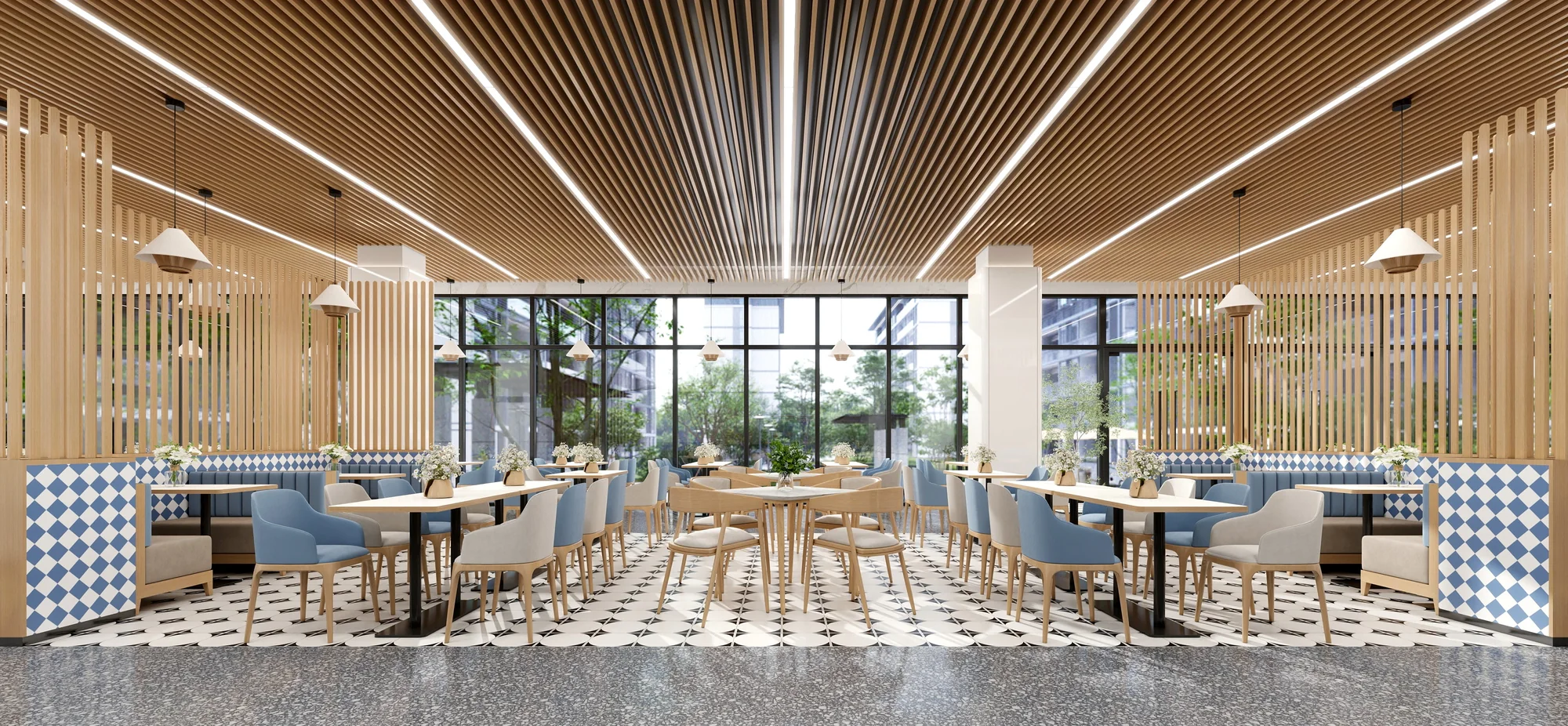 Hangzhou Vocational & Technical College Cafeteria — Shared dining zone